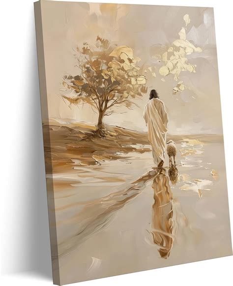 AABERIC Jesus Lamb Canvas Wall Art Bible story Jesus Leaves the 99 ...