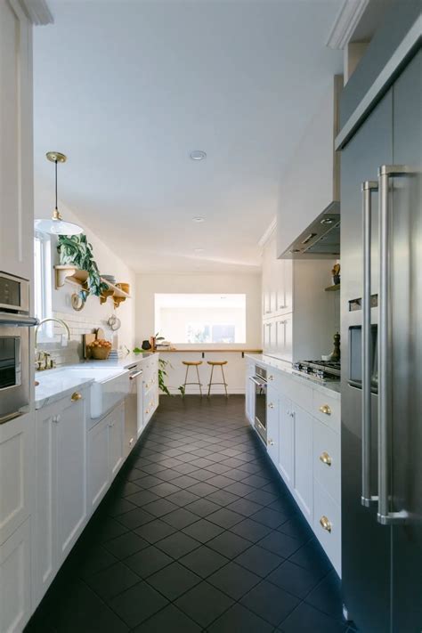 Modern Kitchens With Black Tile Floors