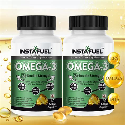 Instafuel Omega 3 Fish Oil Capsule, Double Strength for Men and Women ...