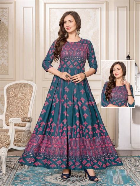 Dveeja Kaveri Fancy Wear Long Anarkali Kurti Collection