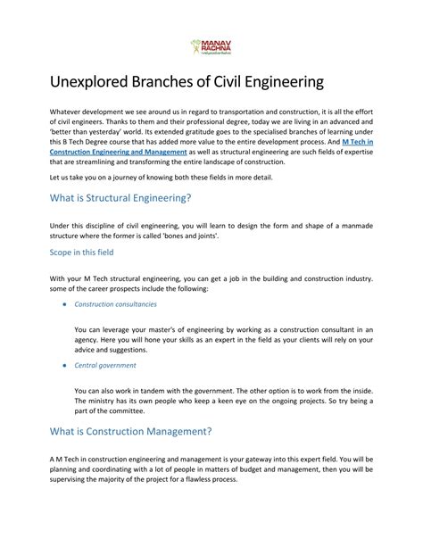 PPT - https://uconnect.ae/read-blog/93515_unexplored-branches-of-civil-engineering.htm ...
