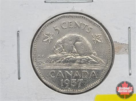 Canada Five Cent 1957 Bugtail (SEE PICS!)