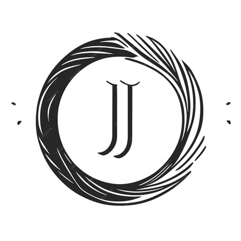 Minimalistic logo with the letter j vector illustration doodle line art | Premium AI-generated ...