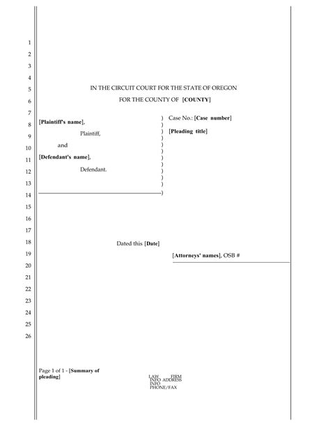 Free Printable Pleading Paper Templates [Word, PDF] Legal