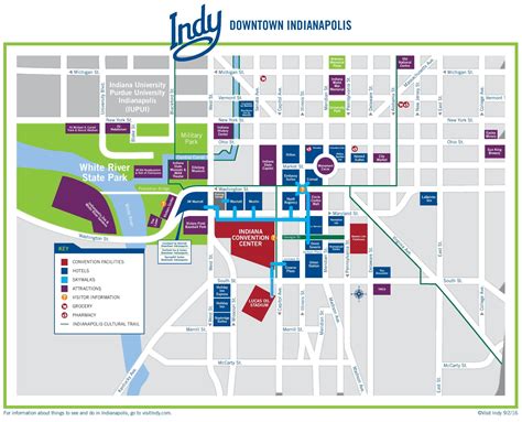 Indianapolis downtown map - Ontheworldmap.com