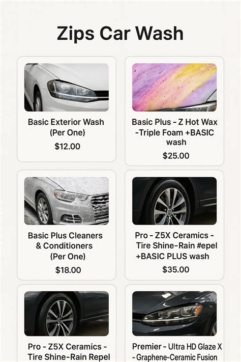 Zips Car Wash Prices - PriceListo