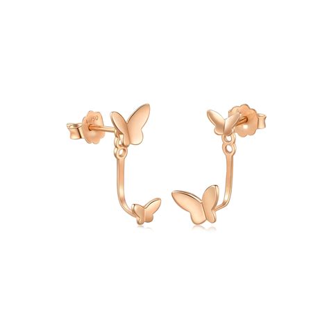 Minty Collection - 18K Rose Gold Butterflies Earrings | 92824E(~0.044 ...