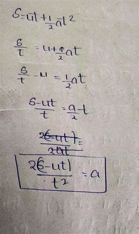 derive the acceleration s=ut+1/2at² using the v-t graph - Brainly.in