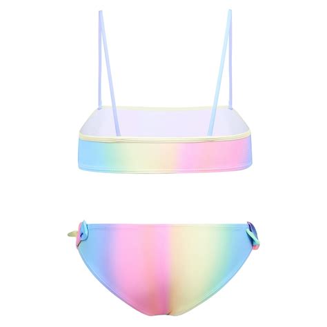 Kids Girl Two Piece Gradient Color Swimwear Spaghe... – Grandado