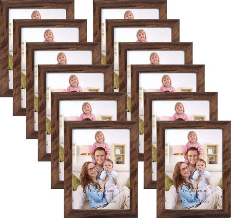 Amazon.com - Giftgarden 5x7 Picture Frame Brown Set of 12, Multi Rustic ...