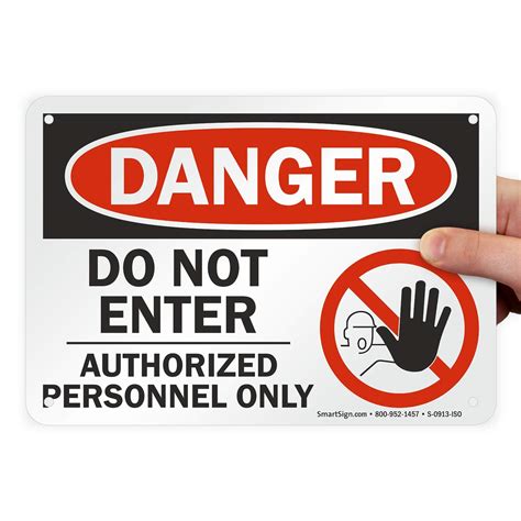 Buy SmartSign 7 x 10 inch “Danger - Do Not Enter, Authorized Personnel ...