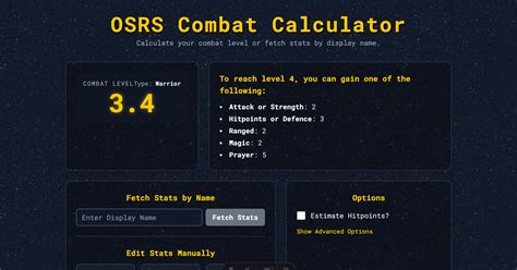 Combat Calculator OSRS