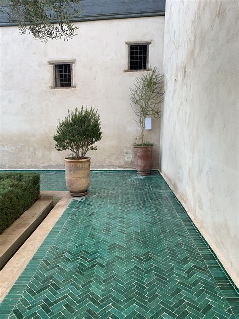 Pin by Mélanie Lambert on Table zellige in 2025 | Green tile floor ...