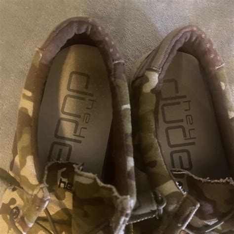 Camo Hey Dudes Great condition Size 10 - Depop