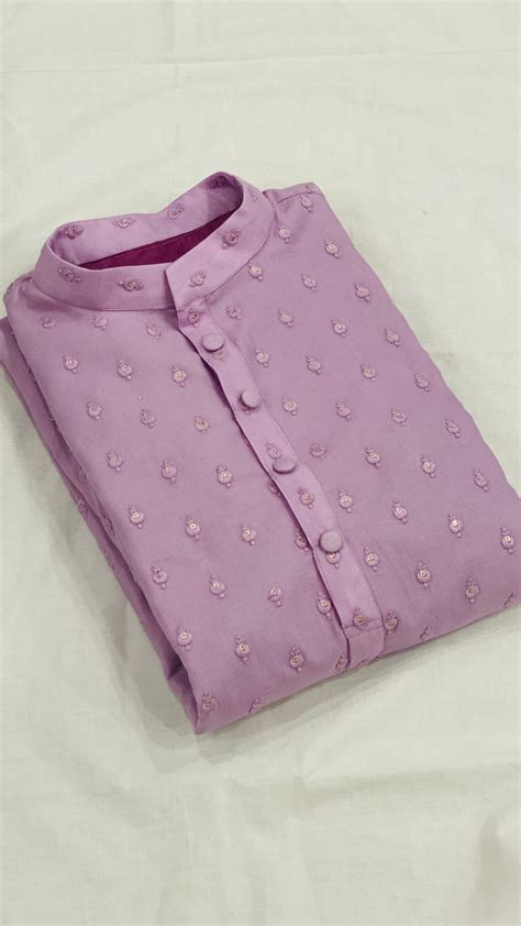 Chanderi Cotton lilac kurta – Label Vishwa