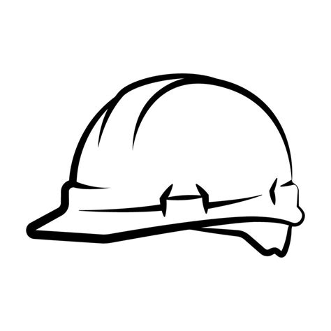 Hard hat monochrome clip art illustration 59163964 Vector Art at Vecteezy