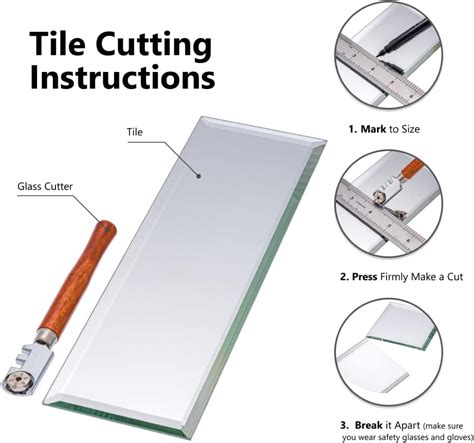 Buy 3 X 10 Glass Mirror Subway Backsplash Kitchen Bathroom Beveled Edge ...