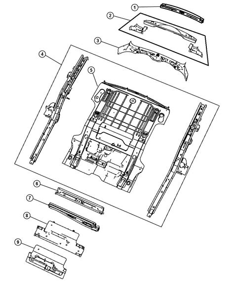 Jeep Liberty Crossmember, panel. Floor pan, liftgate sill - 68029746AA ...