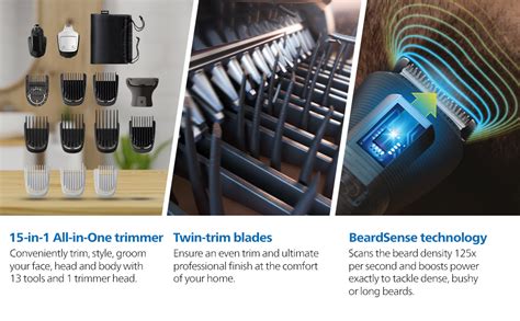Philips India'S No.1 Men'S Trimmer| Pro Beardsense Technology| 15-In-1 ...
