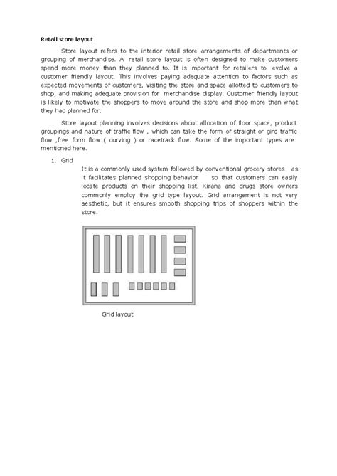 Retail store layout - Retail store layout Store layout refers to the ...