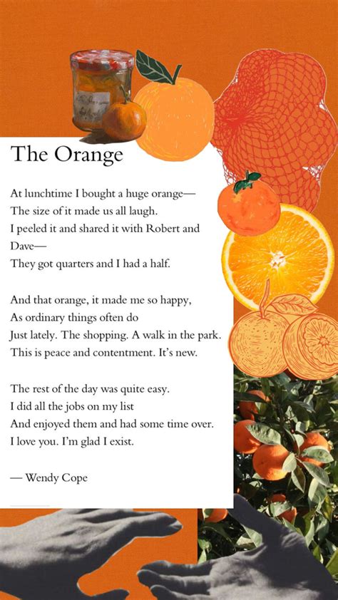 about “the orange” by wendy cope | Wendy cope, Cope, Wendy's