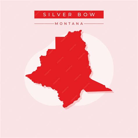 Vector illustration vector of silver bow map montana | Premium Vector