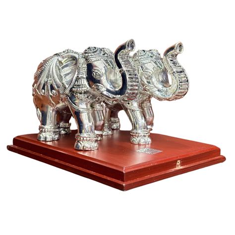 Buy Har G 999 Silver Plated Elephant Statue | 14.5 cm Height | Premium ...