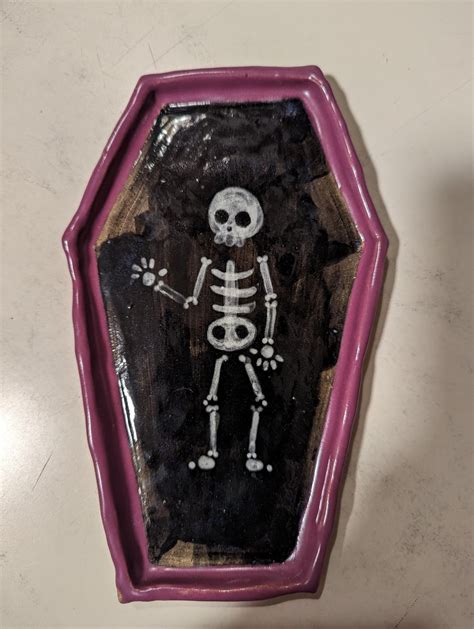 completed coffin-shaped butter dish! the glaze is Standard's purple-purple : r/Pottery