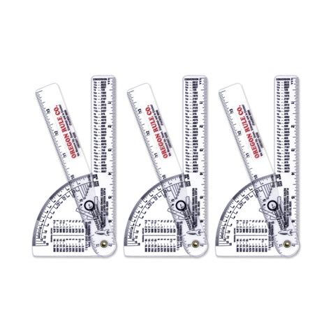 Clear Pipe Caliper / Diameter Caliper and Ruler - Fractional - 3 Pack ...