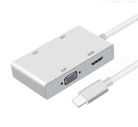 SPIN CART Type C to HDMI Adapter; USB C to HDMI DVI VGA USB 3.0 HUB ...