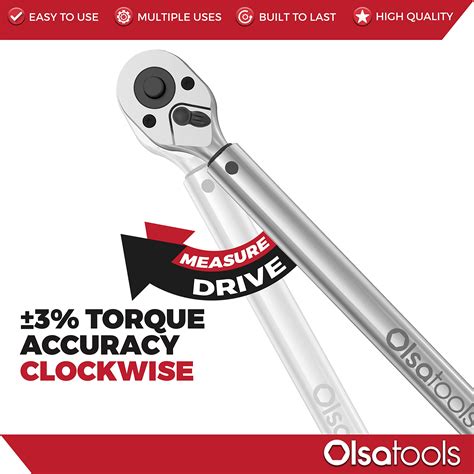 Olsa Tools Click Torque Wrench, 1/2-Inch Drive (20-150 ft-lb Torque ...