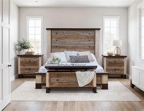 International Furniture Direct Antique IFD966TRNKx1+IFD9661BEDQEx1 ...