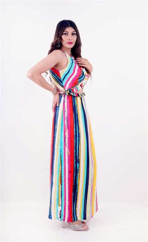 Love Petal Stripes Long Dress – www.closetcircus.com