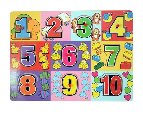 Instabuyz 1 to 10 Numbers Premium Wooden Puzzle/Educational Toy with ...
