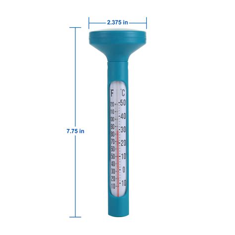 Mainstays Floating Pool Thermometer in Teal, Grey, & White, 2x2x7.75 ...