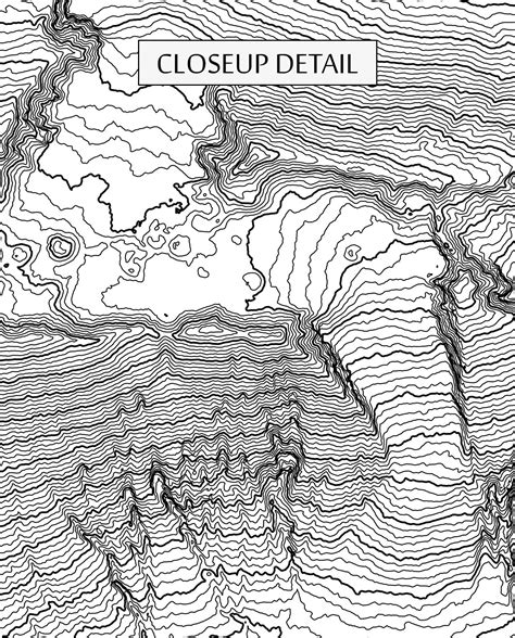 Haleakala Elevation Contours Poster – Seven Summits Art