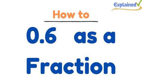 0.6 as a Fraction (simplified form) - YouTube