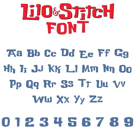 Lilo and Stitch Font SVG, TTF Files, Alphabet Letters Numbers, Cricut Cut File, Stitch Font ...