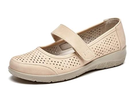 VJH confort Women's Mary Jane Flats, Breathable Slip-On Light Weight ...