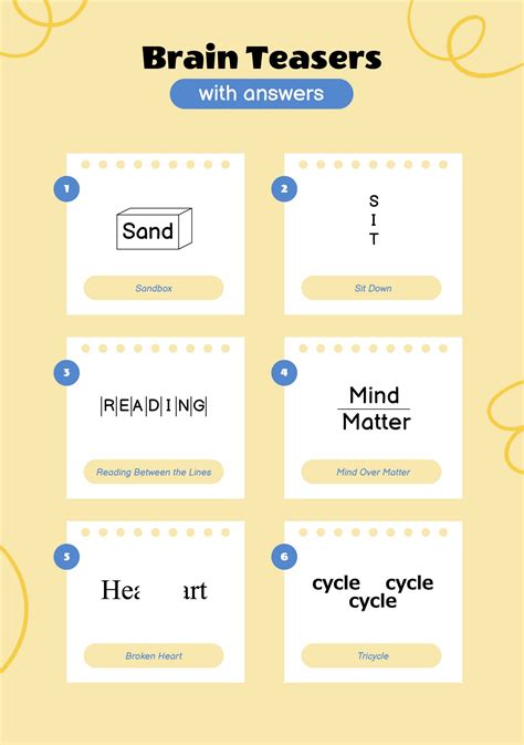 Printable brain teasers with answers – Artofit