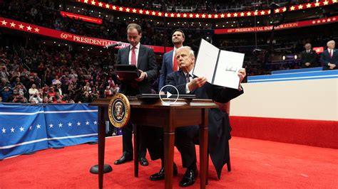 Trump Signs Executive Orders at Inaugural Celebration - The New York Times
