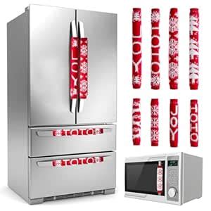 Augot Christmas Refrigerator Handle Covers Set of 8, Santa Snowman ...