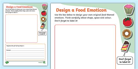 Design Your Own Food Emoticon Activity