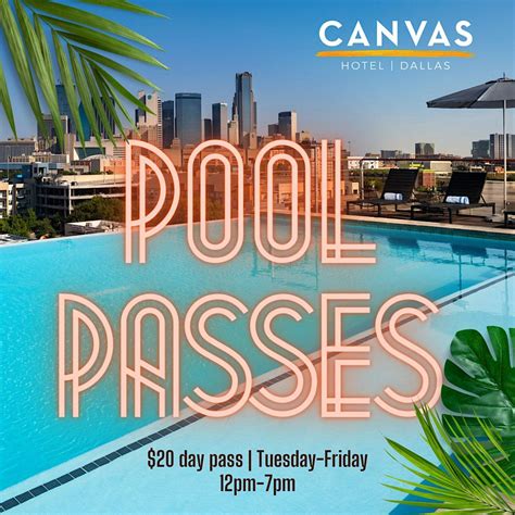 Splash Pass: Rooftop Pool Day Pass @ CANVAS Hotel Dallas, CANVAS Hotel ...