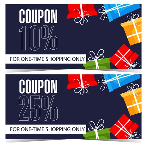 Shopping discount coupon design template. Vector discount voucher, sale ...