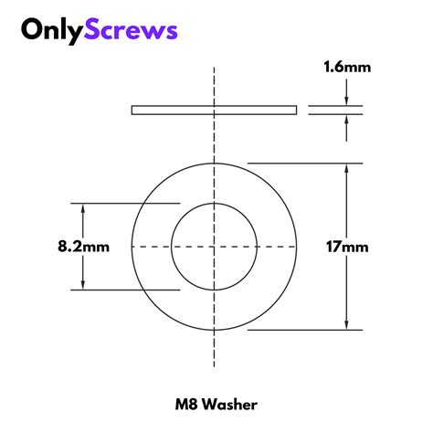 M8 Washer SS304 (Dia. 8mm) – OnlyScrews