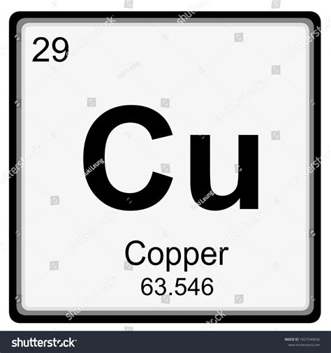 Copper Atomic Number Mass Number Stock Illustration 1937540656 ...