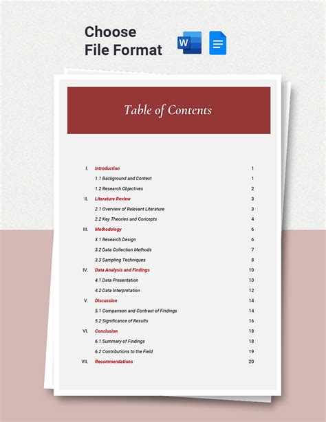 Image result for Table of Contents Example MLA