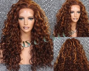 Buy EXTRA LONG Human Hair Blend Lace Front Wig 38 Curly Bleached Blonde ...