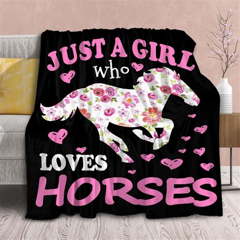 Amazon.com: Horse Blanket Gifts for Girls Women Kids Teen Plush-Just A ...